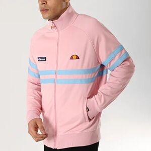 Ellesse Men’s Rimini Track Jacket in Light Pink/Light Blue Model SHA00892, SZ M